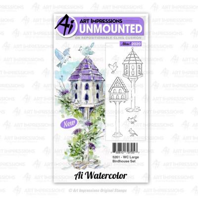 Art Impressions Watercolor Cling Rubber Stamps - Large Birdhouse